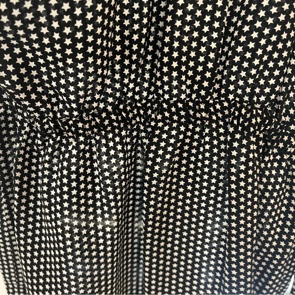 Robert Rodriguez Star Print Cold Shoulder Silk Dress, Small - Picture 9 of 15